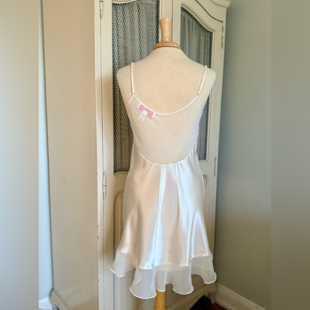 Vintage Oscar de la Renta Pink Label White Bridal Lace Fairy Nighty Chemise - Picture 9 of 11